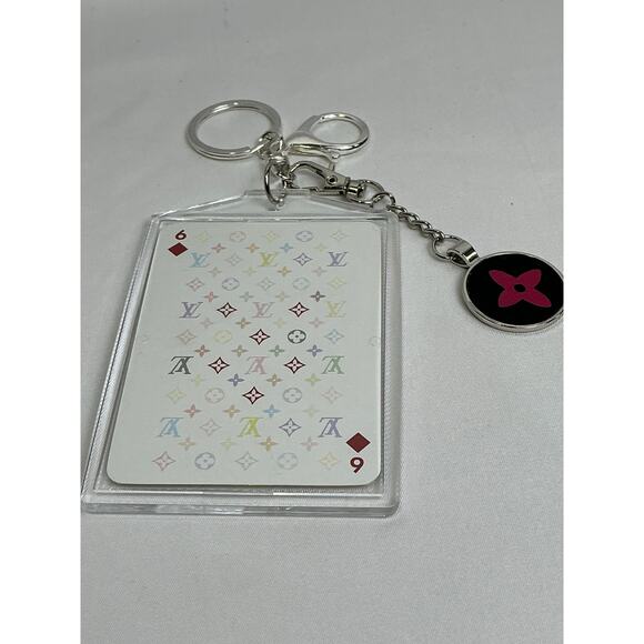 Authentic Louis Vuitton X Takashi Murakami Six of Diamond playing card Keychain - Picture 5 of 6